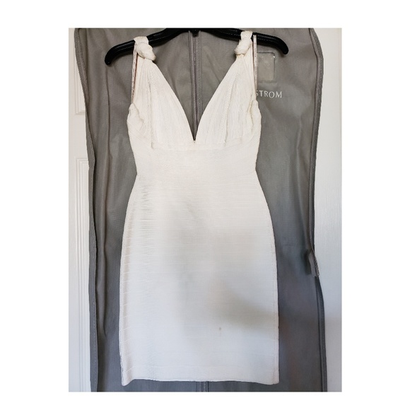 Herve Leger Dresses & Skirts - Herve Leger Rosie V Neck Tie Knot Bandage Dress S